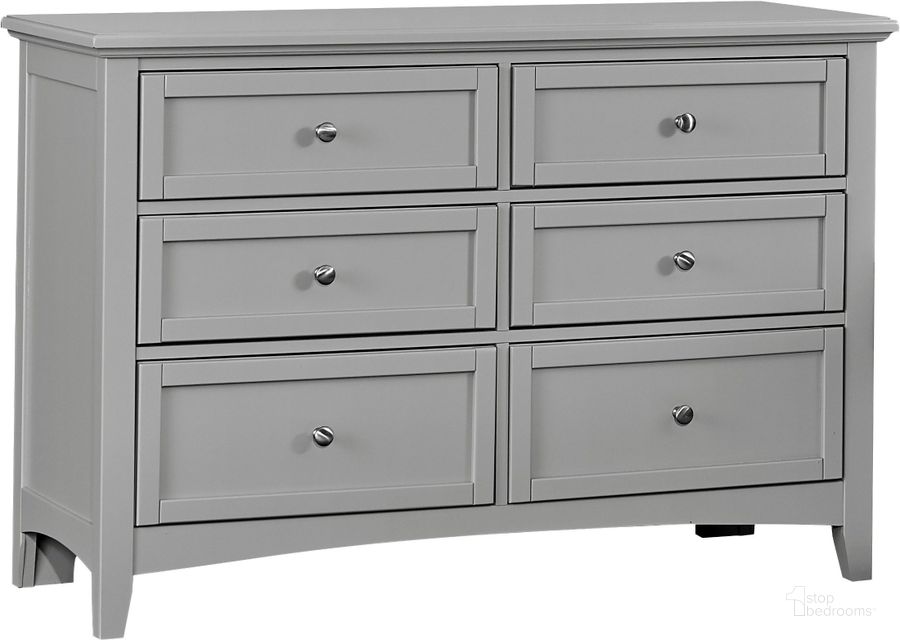 The appearance of Bonanza Gray Double 6 Drawer Dresser designed by Vaughan Bassett in the transitional interior design. This gray piece of furniture  was selected by 1StopBedrooms from Bonanza Collection to add a touch of cosiness and style into your home. Sku: BB26-001. Product Type: Dresser. Image1