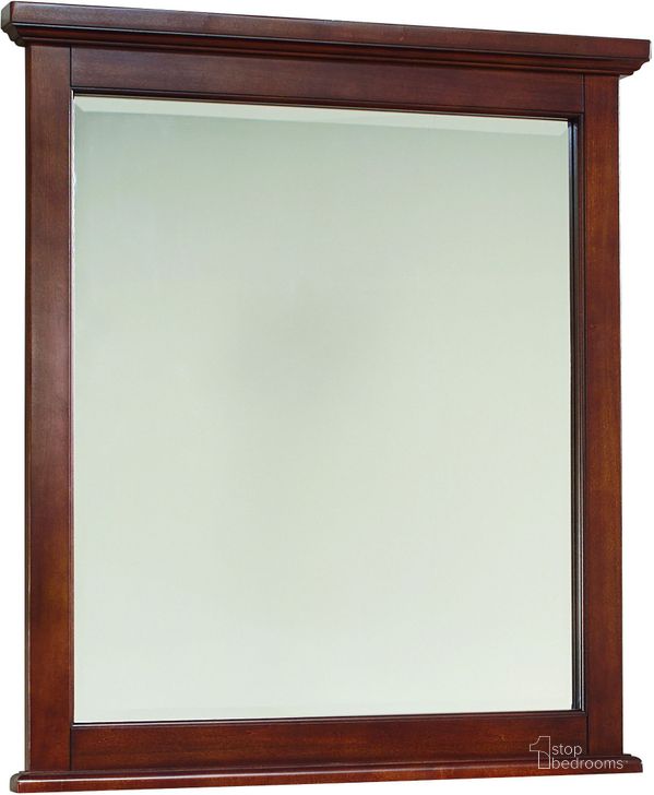 The appearance of Bonanza Cherry Small Landscape Mirror designed by Vaughan Bassett in the transitional interior design. This brown piece of furniture  was selected by 1StopBedrooms from Bonanza Collection to add a touch of cosiness and style into your home. Sku: BB28-442. Product Type: Dresser Mirror. Image1