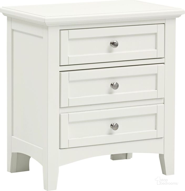 The appearance of Bonanza White 2 Drawer Nightstand designed by Vaughan Bassett in the transitional interior design. This white piece of furniture  was selected by 1StopBedrooms from Bonanza Collection to add a touch of cosiness and style into your home. Sku: BB29-226. Product Type: Nightstand. Image1