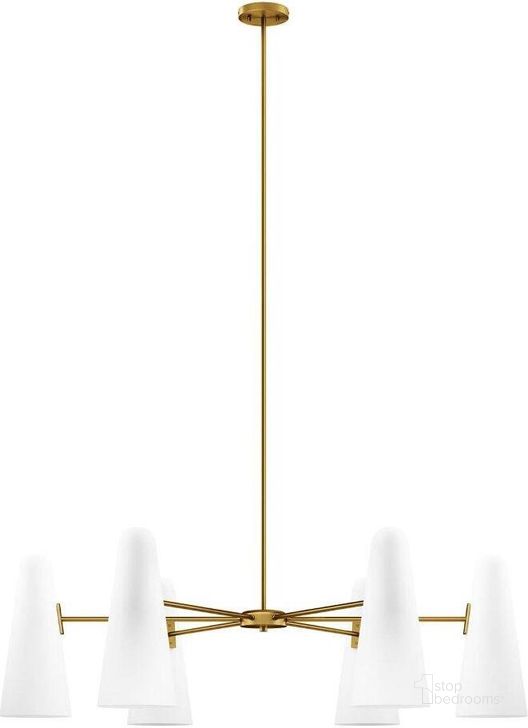 The appearance of Beacon Brass 6-Light Chandelier EEI-5648-OPA-SBR designed by Modway in the modern / contemporary interior design. This white piece of furniture  was selected by 1StopBedrooms from Beacon Collection to add a touch of cosiness and style into your home. Sku: EEI-5648-OPA-SBR. Product Type: Chandelier. Material: PVC. Image1