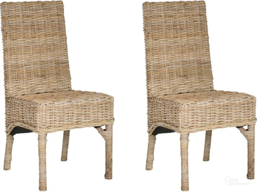 The appearance of Beacon Natural Rattan 18 Inch Side Chair designed by Safavieh in the country / farmhouse interior design. This natural piece of furniture  was selected by 1StopBedrooms from Safavieh FOX Collection to add a touch of cosiness and style into your home. Sku: FOX6519A-SET2. Product Type: Dining Chair. Material: Rattan. Image1