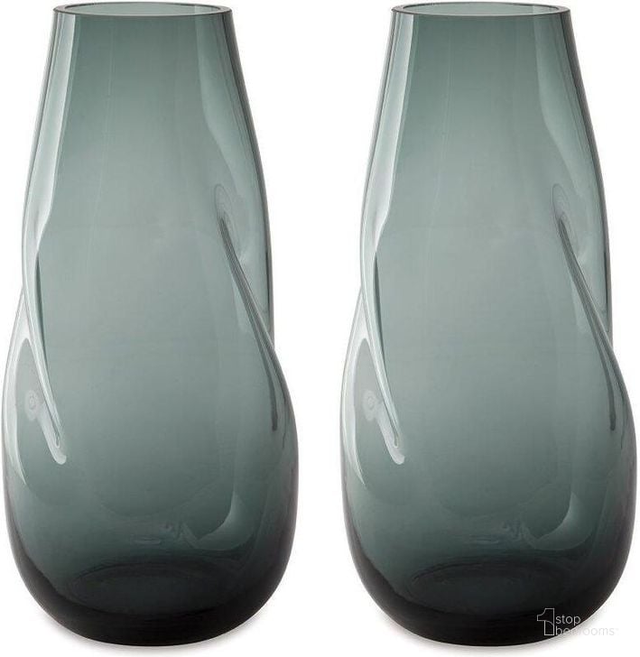 The appearance of Beamund Vase Set of 2 In Teal Blue designed by Signature Design by Ashley in the modern / contemporary interior design. This teal blue piece of furniture  was selected by 1StopBedrooms from Beamund Collection to add a touch of cosiness and style into your home. Sku: A2900011. Material: Glass. Product Type: Vase. Image1