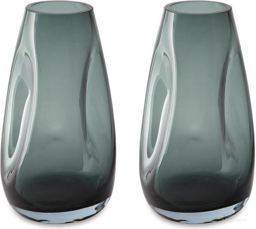 The appearance of Beamund Vase Set of 2 In Teal Blue designed by Signature Design by Ashley in the modern / contemporary interior design. This teal blue piece of furniture  was selected by 1StopBedrooms from Beamund Collection to add a touch of cosiness and style into your home. Sku: A2900010. Material: Glass. Product Type: Vase. Image1
