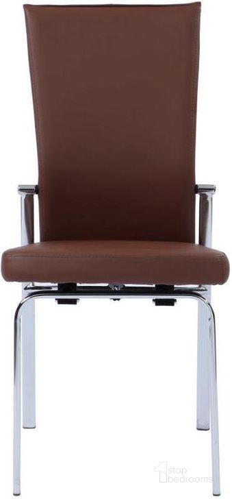 The appearance of Bear Flat Brown Side Chair Set of 2 designed by Luxury Loft in the modern / contemporary interior design. This brown piece of furniture  was selected by 1StopBedrooms from Bear Flat Collection to add a touch of cosiness and style into your home. Sku: MOLLY-SC-BRW. Product Type: Side Chair. Material: Chrome. Image1