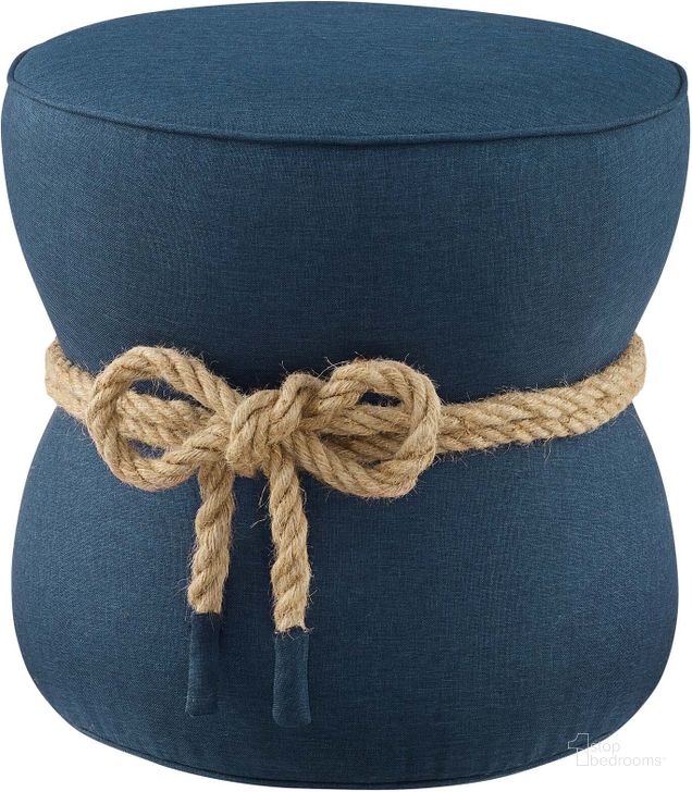 The appearance of Beat Blue Nautical Rope Upholstered Fabric Ottoman EEI-3483-BLU designed by Modway in the modern / contemporary interior design. This blue piece of furniture  was selected by 1StopBedrooms from Beat Collection to add a touch of cosiness and style into your home. Sku: EEI-3483-BLU. Product Type: Ottoman. Material: Plywood. Image1