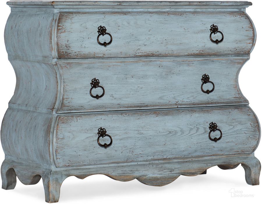 The appearance of Beaumont Blue Bachelors Chest designed by Hooker in the traditional interior design. This blue piece of furniture  was selected by 1StopBedrooms from Beaumont Collection to add a touch of cosiness and style into your home. Sku: 5751-90017-40. Material: Wood. Product Type: Nightstand. Image1