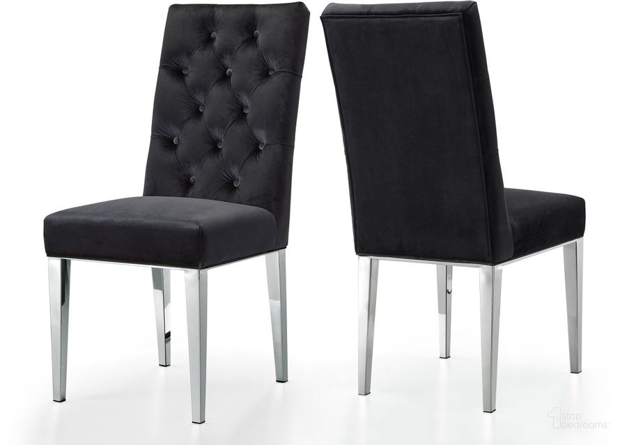 The appearance of Beauvallon Black Dining Chair Set of 2 designed by Furnique in the modern / contemporary interior design. This black piece of furniture  was selected by 1StopBedrooms from Beauvallon Collection to add a touch of cosiness and style into your home. Sku: 732Black-C. Material: Metal. Product Type: Dining Chair. Image1