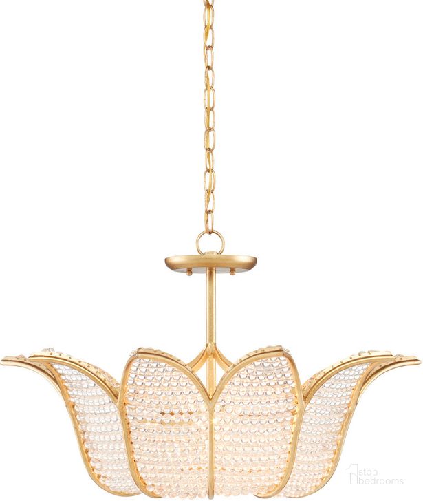 The appearance of Bebe Beaded Glass Chandelier In Gold designed by Currey & Company in the modern / contemporary interior design. This gold piece of furniture  was selected by 1StopBedrooms from Bunny Williams Collection to add a touch of cosiness and style into your home. Sku: 9000-0776. Product Type: Chandelier. Material: Iron. Image1