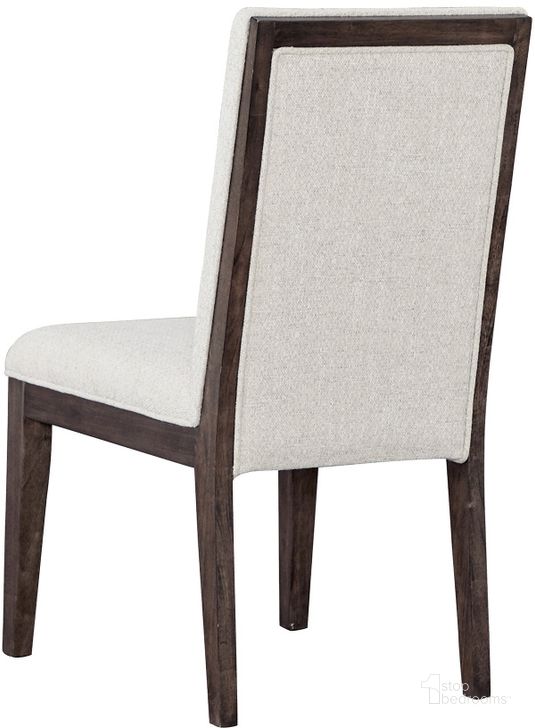 The appearance of Beckett Upholstered Dining Side Chair Set of 2 In Dark Brown designed by Aspenhome in the modern / contemporary interior design. This dark brown piece of furniture  was selected by 1StopBedrooms from Beckett Collection to add a touch of cosiness and style into your home. Sku: I318-6640S. Material: Upholstered. Product Type: Side Chair. Image1