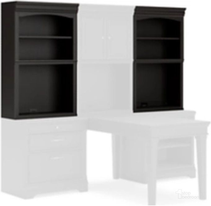 The appearance of Beckincreek Black Bookcase Hutch designed by Signature Design by Ashley in the traditional interior design. This black piece of furniture  was selected by 1StopBedrooms from Beckincreek Collection to add a touch of cosiness and style into your home. Sku: H778-40T. Material: Wood. Product Type: Hutch.