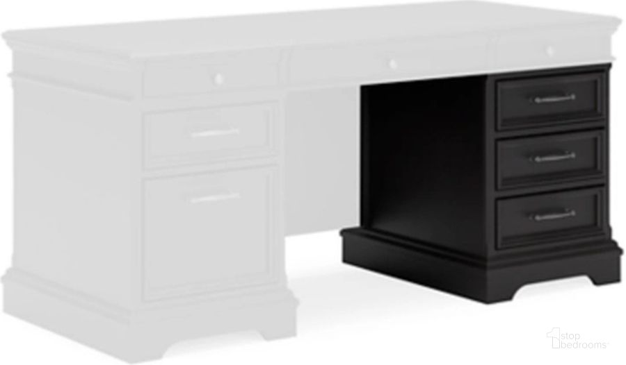 The appearance of Beckincreek Black Home Office Desk Rf Pedestal designed by Signature Design by Ashley in the traditional interior design. This black piece of furniture  was selected by 1StopBedrooms from Beckincreek Collection to add a touch of cosiness and style into your home. Sku: H778-21R. Material: Wood. Product Type: Pedestal.