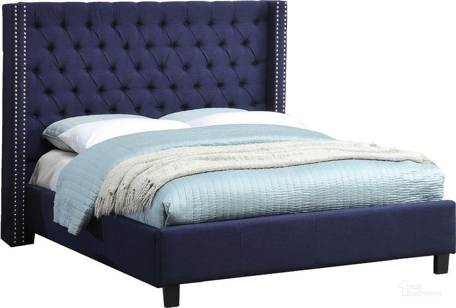 The appearance of Bede Navy Linen King Platform Bed designed by Furnique in the modern / contemporary interior design. This navy linen piece of furniture  was selected by 1StopBedrooms from Bede Collection to add a touch of cosiness and style into your home. Sku: AshtonNavy-K-1;AshtonNavy-K-2. Material: Fabric. Product Type: Bed. Bed Size: King. Image1