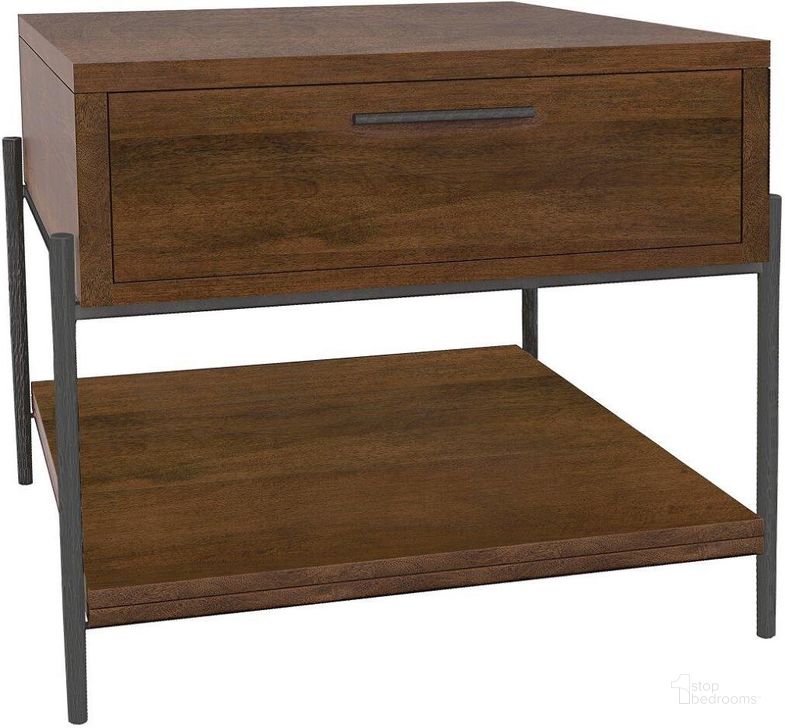 The appearance of Bedford Park Tobacco Occassion End Table With Drawer designed by Hekman in the transitional interior design. This brown piece of furniture  was selected by 1StopBedrooms from Bedford Park Collection to add a touch of cosiness and style into your home. Sku: 26003. Product Type: End Table.