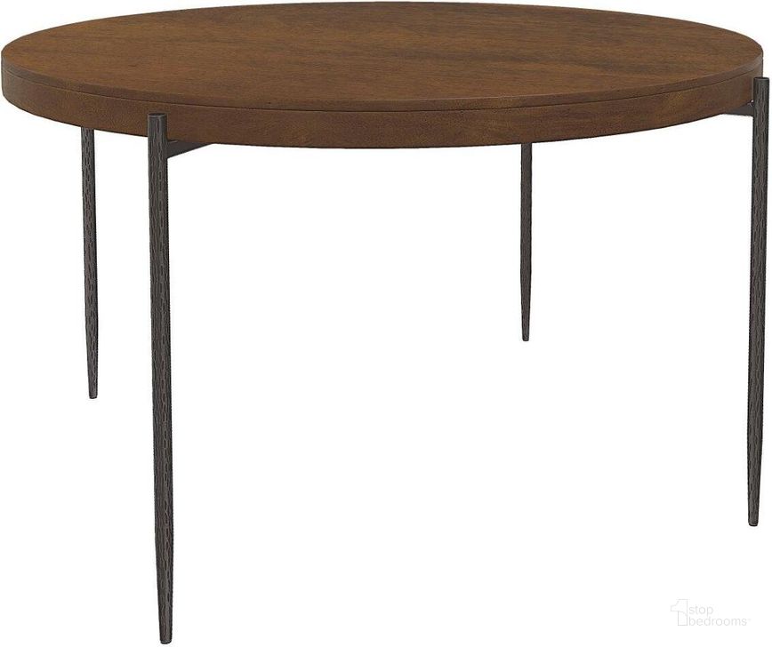 The appearance of Bedford Park Tobacco Round Dining Table designed by Hekman in the transitional interior design. This brown piece of furniture  was selected by 1StopBedrooms from Bedford Park Collection to add a touch of cosiness and style into your home. Sku: 26021. Table Base Style: Legs. Table Top Shape: Round. Product Type: Dining Table. Size: 56.