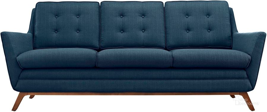 The appearance of Beguile Azure Upholstered Fabric Sofa designed by Modway in the modern / contemporary interior design. This azure piece of furniture  was selected by 1StopBedrooms from Beguile Collection to add a touch of cosiness and style into your home. Sku: EEI-1800-AZU. Material: Polyester. Product Type: Sofa. Image1