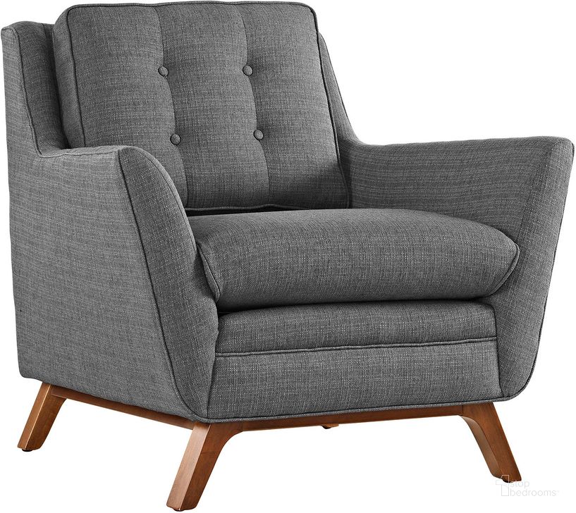 The appearance of Beguile Gray Upholstered Fabric Arm Chair designed by Modway in the modern / contemporary interior design. This gray piece of furniture  was selected by 1StopBedrooms from Beguile Collection to add a touch of cosiness and style into your home. Sku: EEI-1798-DOR. Material: Polyester. Product Type: Living Room Chair. Image1