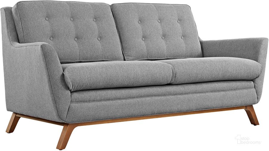 The appearance of Beguile Gray Upholstered Fabric Loveseat EEI-1799-GRY designed by Modway in the modern / contemporary interior design. This light gray piece of furniture  was selected by 1StopBedrooms from Beguile Collection to add a touch of cosiness and style into your home. Sku: EEI-1799-GRY. Product Type: Loveseat. Material: Foam. Image1