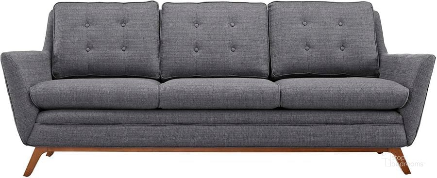 The appearance of Beguile Gray Upholstered Fabric Sofa EEI-1800-DOR designed by Modway in the modern / contemporary interior design. This gray piece of furniture  was selected by 1StopBedrooms from Beguile Collection to add a touch of cosiness and style into your home. Sku: EEI-1800-DOR. Material: Polyester. Product Type: Sofa. Image1