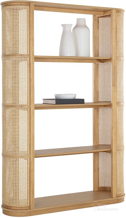 The appearance of Behati Bookcase designed by Sunpan in the modern / contemporary interior design. This natural piece of furniture  was selected by 1StopBedrooms from Behati Collection to add a touch of cosiness and style into your home. Sku: 108685. Product Type: Bookcase. Material: Rattan. Image1