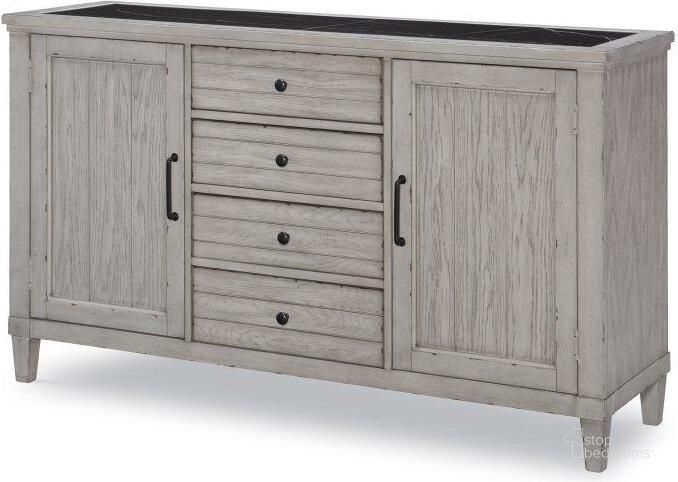 The appearance of Belhaven Weathered Plank 4 Drawer Credenza designed by Legacy Classic in the transitional interior design. This gray piece of furniture  was selected by 1StopBedrooms from Belhaven Collection to add a touch of cosiness and style into your home. Sku: 9360-151. Product Type: Buffets, Sideboards and Server. Material: Rubberwood.