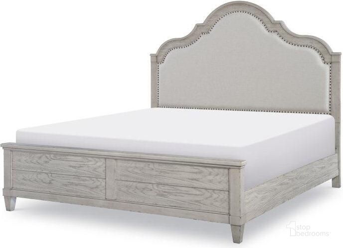 The appearance of Belhaven Weathered Plank California King Upholstered Panel Bed designed by Legacy Classic in the transitional interior design. This gray piece of furniture  was selected by 1StopBedrooms from Belhaven Collection to add a touch of cosiness and style into your home. Sku: 9360-4206;9360-4116;9360-4903. Bed Type: Panel Bed. Product Type: Panel Bed. Bed Size: California King. Material: Rubberwood.