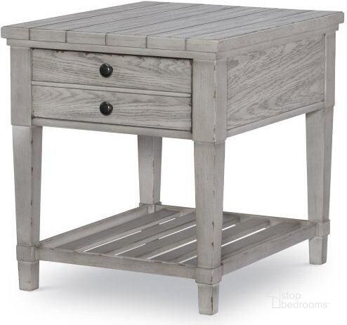 The appearance of Belhaven Weathered Plank End Table designed by Legacy Classic in the transitional interior design. This gray piece of furniture  was selected by 1StopBedrooms from Belhaven Collection to add a touch of cosiness and style into your home. Sku: 9360-405. Product Type: End Table. Material: Rubberwood.