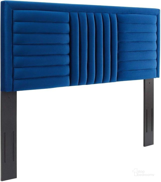 The appearance of Believe Navy Channel Tufted Performance Velvet Twin Headboard designed by Modway in the modern / contemporary interior design. This navy piece of furniture  was selected by 1StopBedrooms from Believe Collection to add a touch of cosiness and style into your home. Sku: MOD-6664-NAV. Product Type: Headboard. Bed Size: Twin. Material: Plywood. Image1
