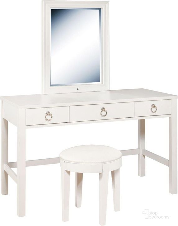 The appearance of Bella White Vanity Set designed by Samuel Lawrence in the transitional interior design. This white piece of furniture  was selected by 1StopBedrooms from Bella Collection to add a touch of cosiness and style into your home. Sku: S458-414. Product Type: Vanity Set. Image1