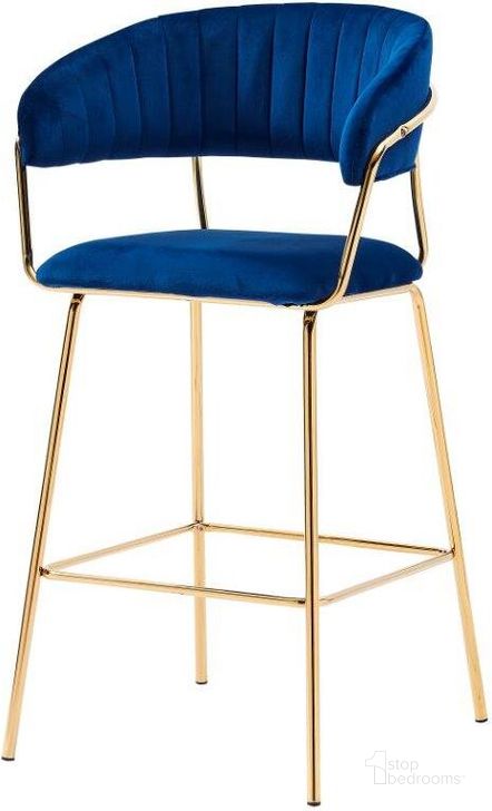 The appearance of Bellai 29 Inch Velvet Bar Stool Set of 2 In Blue designed by Best Master Furniture in the modern / contemporary interior design. This blue piece of furniture  was selected by 1StopBedrooms from Bellai Collection to add a touch of cosiness and style into your home. Sku: T09B29. Product Type: Barstool. Material: Stainless Steel. Image1