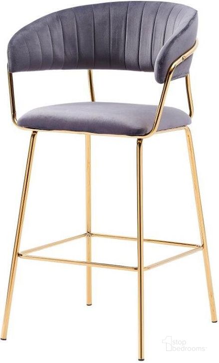 The appearance of Bellai 29 Inch Velvet Bar Stool Set of 2 In Gold designed by Best Master Furniture in the modern / contemporary interior design. This gold piece of furniture  was selected by 1StopBedrooms from Bellai Collection to add a touch of cosiness and style into your home. Sku: T09GY29. Product Type: Barstool. Material: Stainless Steel. Image1