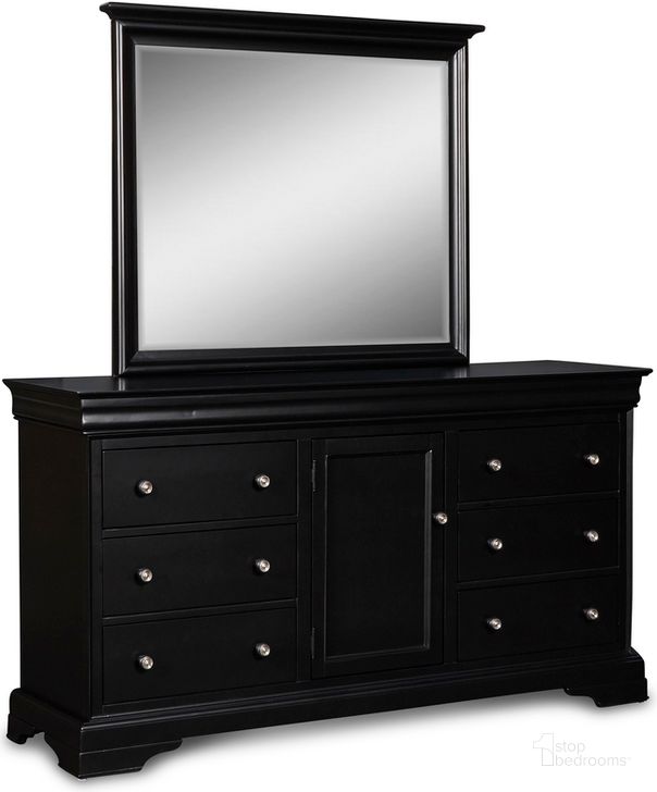 The appearance of Belle Rose Black Cherry Landscape Mirror designed by New Classic in the transitional interior design. This black piece of furniture  was selected by 1StopBedrooms from Belle Collection to add a touch of cosiness and style into your home. Sku: BH013-060. Product Type: Mirror. Image1