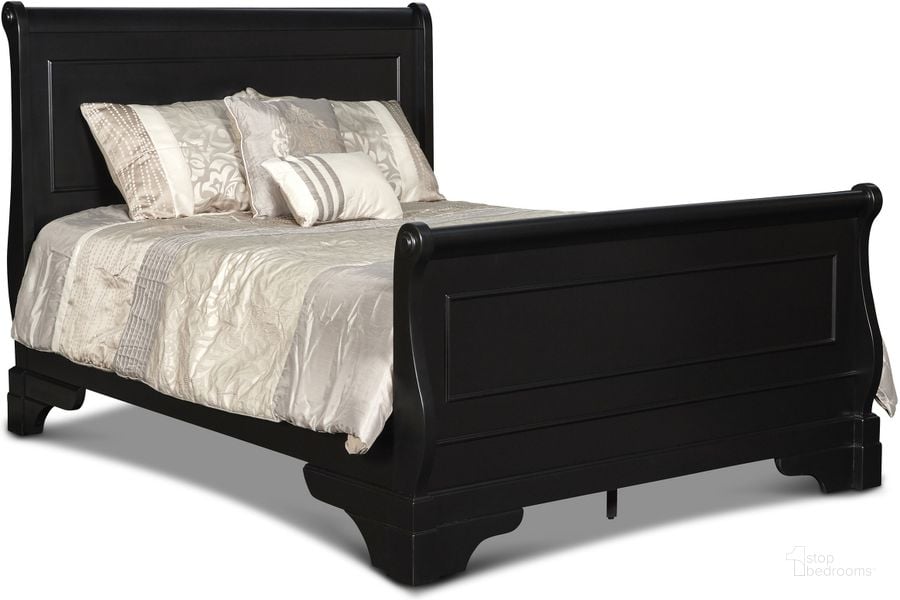 The appearance of Belle Rose Black Cherry Queen Sleigh Bed designed by New Classic in the transitional interior design. This black cherry piece of furniture  was selected by 1StopBedrooms from Belle Rose Collection to add a touch of cosiness and style into your home. Sku: BH013-310;BH013-320;BH013-330. Bed Type: Sleigh Bed. Product Type: Sleigh Bed. Bed Size: Queen. Image1