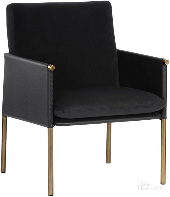 The appearance of Bellevue Lounge Chair - Abbington Black/Bravo Black designed by Sunpan in the modern / contemporary interior design. This black piece of furniture  was selected by 1StopBedrooms from Bellevue Collection to add a touch of cosiness and style into your home. Sku: 106184. Material: Faux Leather. Product Type: Lounge Chair. Image1