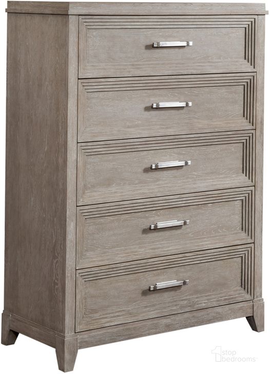 The appearance of Belmar 5 Drawer Chest designed by Liberty in the modern / contemporary interior design. This taupe piece of furniture  was selected by 1StopBedrooms from Belmar Collection to add a touch of cosiness and style into your home. Sku: 902-BR41. Product Type: Chest. Material: Rubberwood. Image1