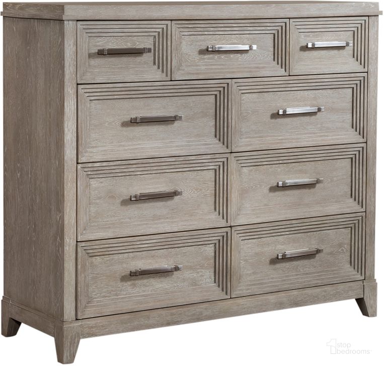 The appearance of Belmar 9 Drawer Bureau Dresser designed by Liberty in the modern / contemporary interior design. This taupe piece of furniture  was selected by 1StopBedrooms from Belmar Collection to add a touch of cosiness and style into your home. Sku: 902-BR32. Product Type: Dresser. Material: Rubberwood. Image1