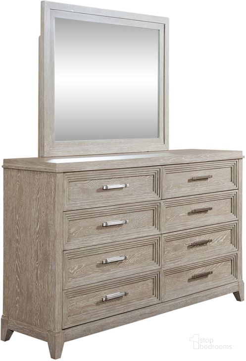 The appearance of Belmar Dresser And Mirror In Light Gray designed by Liberty in the modern / contemporary interior design. This light gray piece of furniture  was selected by 1StopBedrooms from Belmar Collection to add a touch of cosiness and style into your home. Sku: 902-BR31;902-BR52. Product Type: Dresser and Mirror. Material: Rubberwood. Image1