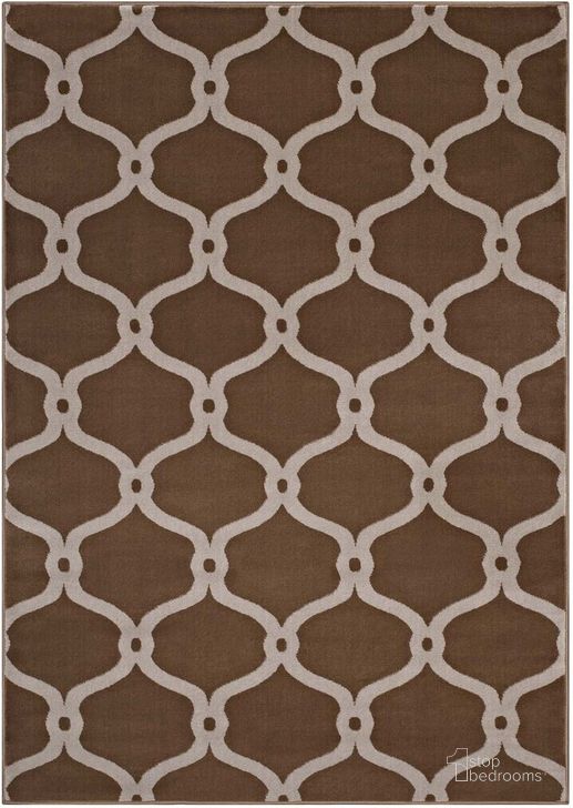 The appearance of Beltara Chain Link Transitional Trellis 8X10 Area Rug In Dark Tan and Beige designed by Modway in the transitional interior design. This dark tan and beige piece of furniture  was selected by 1StopBedrooms from Beltara Collection to add a touch of cosiness and style into your home. Sku: R-1129A-810. Material: Polypropylene. Product Type: Area Rugs. Image1