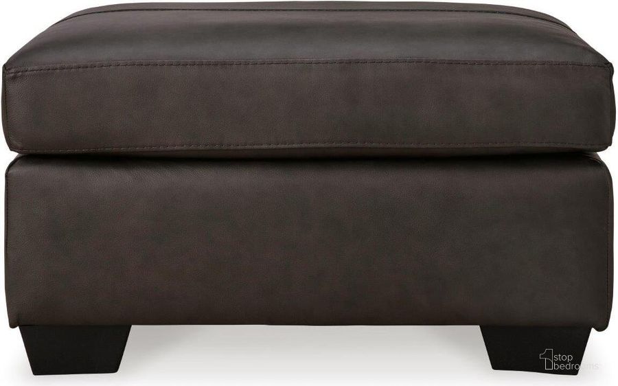 The appearance of Belziani Ottoman In Storm designed by Signature Design by Ashley in the modern / contemporary interior design. This storm piece of furniture  was selected by 1StopBedrooms from Belziani Collection to add a touch of cosiness and style into your home. Sku: 5470614. Product Type: Ottoman. Material: Leather Match. Image1