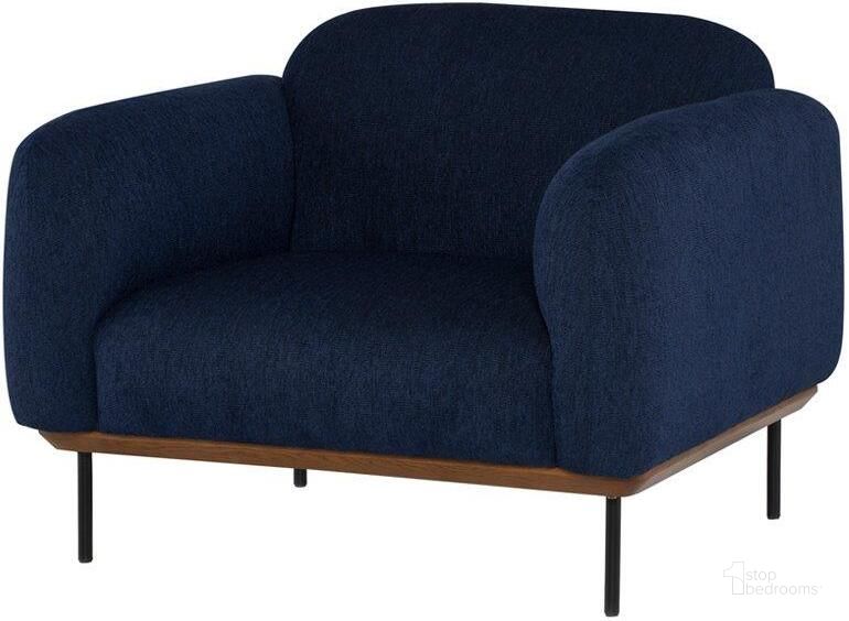 The appearance of Benson True Blue Fabric Single Seat Sofa designed by Nuevo in the modern / contemporary interior design. This blue piece of furniture  was selected by 1StopBedrooms from Benson Collection to add a touch of cosiness and style into your home. Sku: HGSC615. Material: Fabric. Product Type: Accent Chair. Image1