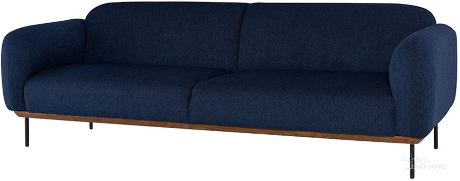 The appearance of Benson True Blue Fabric Triple Seat Sofa designed by Nuevo in the modern / contemporary interior design. This blue piece of furniture  was selected by 1StopBedrooms from Benson Collection to add a touch of cosiness and style into your home. Sku: HGSC628. Material: Fabric. Product Type: Sofa. Image1