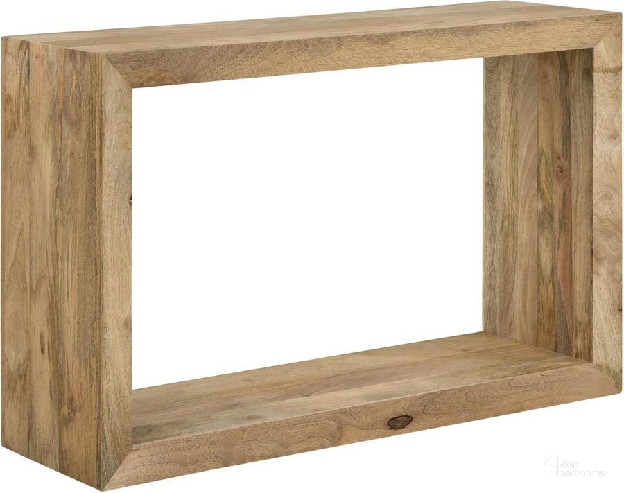 The appearance of Benton Rectangular Solid Wood Sofa Table In Natural designed by Coaster in the rustic / southwestern interior design. This natural piece of furniture  was selected by 1StopBedrooms from Benton Collection to add a touch of cosiness and style into your home. Sku: 704839. Material: Wood. Product Type: Sofa Table. Image1