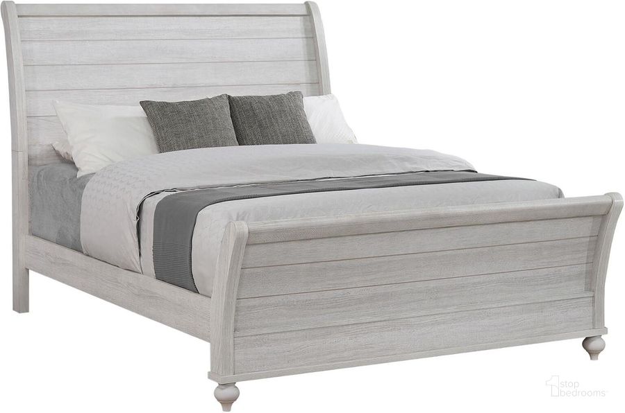 The appearance of Benvolio Ash King Sleigh Bed designed by Off 5th Home in the transitional interior design. This ash piece of furniture  was selected by 1StopBedrooms from Benvolio Collection to add a touch of cosiness and style into your home. Sku: 223281KEB1;223281KEB2;223281KEB3. Bed Type: Sleigh Bed. Material: Wood. Product Type: Sleigh Bed. Bed Size: King. Image1