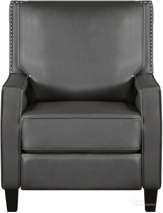 The appearance of Berenson Push Back Reclining Chair In Gray designed by Homelegance in the traditional interior design. This gray piece of furniture  was selected by 1StopBedrooms from Berenson Collection to add a touch of cosiness and style into your home. Sku: 8504GRY-1. Material: Faux Leather. Product Type: Reclining Chair. Image1