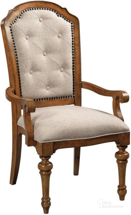 The appearance of Berkshire Diamond Arm Chair designed by American Drew in the traditional interior design. This medium stain piece of furniture  was selected by 1StopBedrooms from Berkshire Collection to add a touch of cosiness and style into your home. Sku: 011-637. Material: Wood. Product Type: Arm Chair. Image1