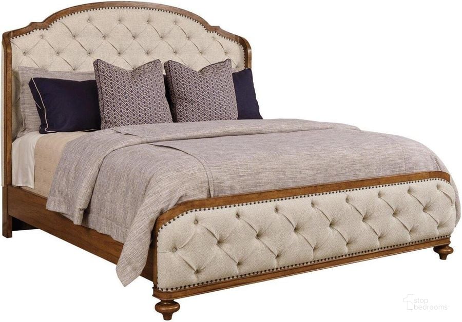 The appearance of Berkshire Glendale Upholstered Queen Shelter Bed designed by American Drew in the traditional interior design. This medium stain piece of furniture  was selected by 1StopBedrooms from Berkshire Collection to add a touch of cosiness and style into your home. Sku: 011-313R. Bed Type: Panel Bed. Material: Wood. Product Type: Panel Bed. Bed Size: Queen.