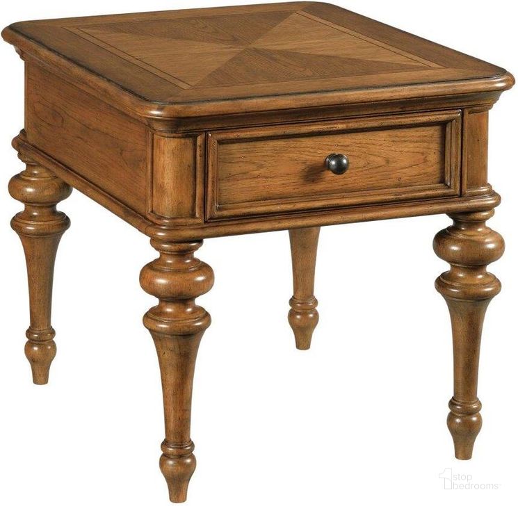 The appearance of Berkshire Pearson Drawer End Table designed by American Drew in the traditional interior design. This medium stain piece of furniture  was selected by 1StopBedrooms from Berkshire Collection to add a touch of cosiness and style into your home. Sku: 011-915. Material: Wood. Product Type: End Table. Image1