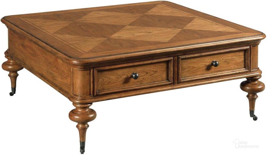 The appearance of Berkshire Pearson Square Coffee Table designed by American Drew in the traditional interior design. This medium stain piece of furniture  was selected by 1StopBedrooms from Berkshire Collection to add a touch of cosiness and style into your home. Sku: 011-911. Material: Wood. Product Type: Coffee Table. Image1