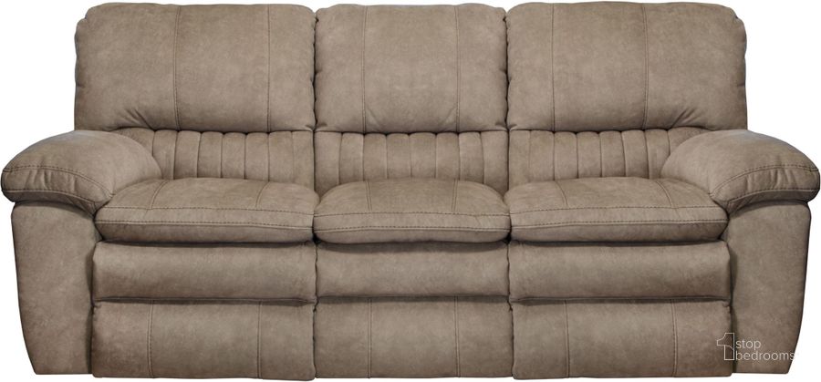 The appearance of Bernardetta Brown Reclining Sofa 0qd2343044 designed by Bennett Interiors in the transitional interior design. This brown piece of furniture  was selected by 1StopBedrooms from Bernardetta Collection to add a touch of cosiness and style into your home. Sku: 2401279226. Material: Fabric. Product Type: Reclining Sofa. Image1