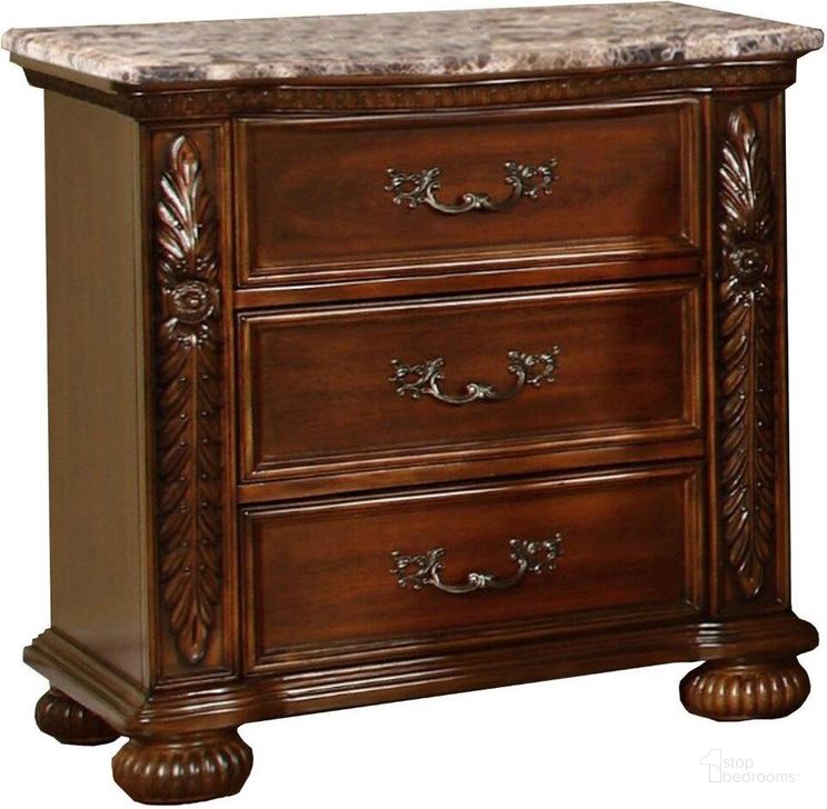 The appearance of Bessy Traditional Cherry Wood Nightstand designed by Best Master Furniture in the traditional interior design. This cherry piece of furniture  was selected by 1StopBedrooms from Bessy Collection to add a touch of cosiness and style into your home. Sku: B1010CNS. Material: Wood. Product Type: Nightstand. Image1