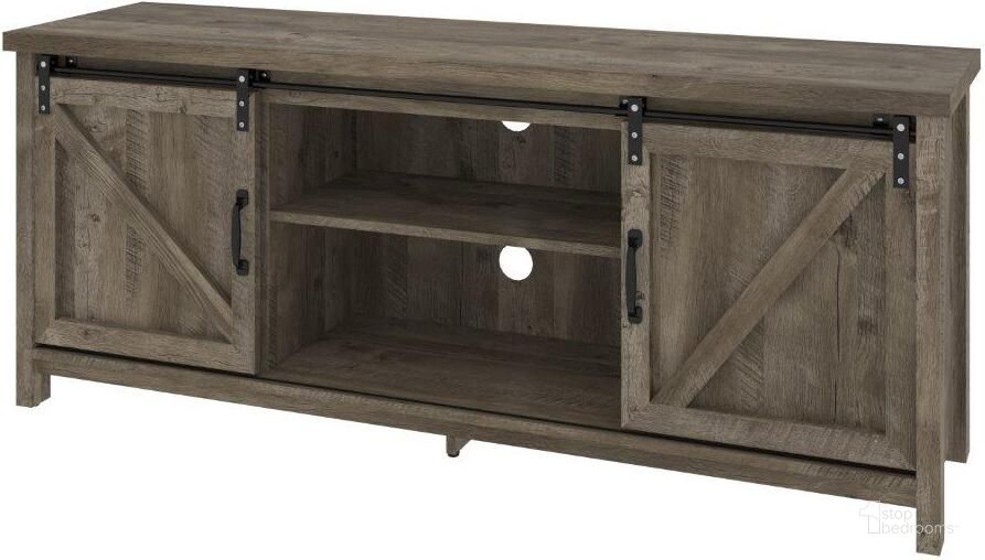 The appearance of Bestar Isida 58W Tv Stand In Brown Oak designed by Bestar in the country / farmhouse interior design. This brown oak piece of furniture  was selected by 1StopBedrooms from Isida Collection to add a touch of cosiness and style into your home. Sku: 104201-000111. Material: Wood. Product Type: TV Stand. Image1